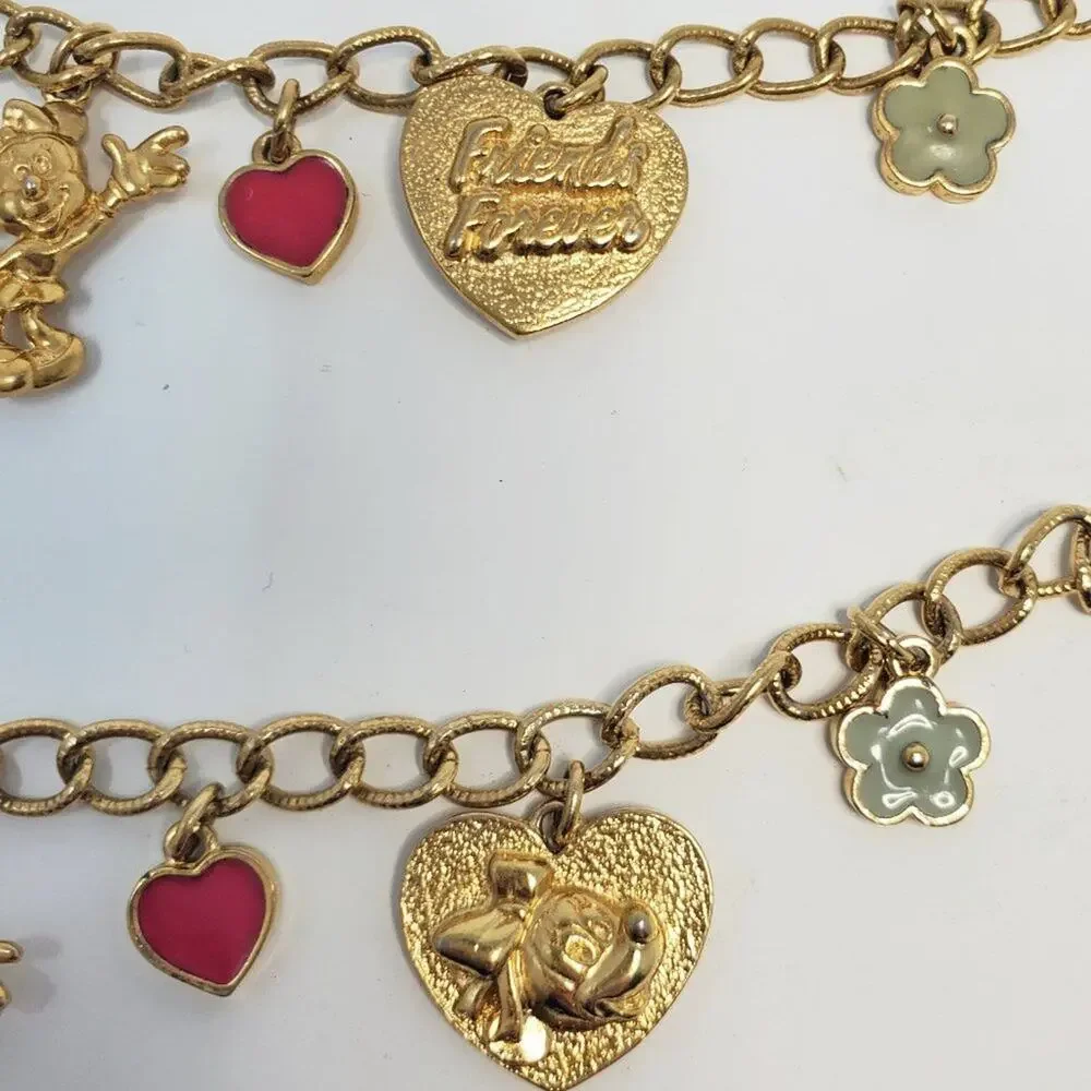 Disney Minnie Mouse Best Friend Charm Bracelet Set Vintage